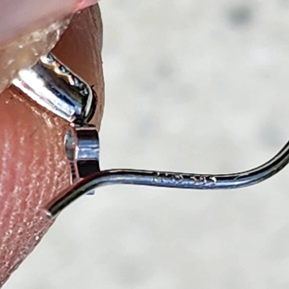 Vintage 14K Fine White Gold Corrugated Round Hoop Earring - Picture 5 of 10